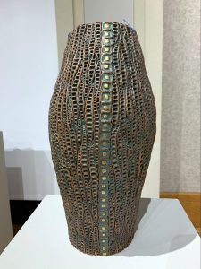 #107 by Christopher Edwards; Ceramic with gold luster