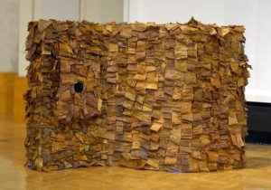Continuous by Jennifer Ko; Tea leaves on corrugated cardboard
