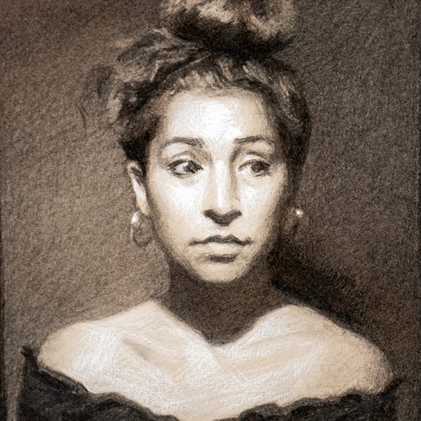 Jess by William Zwick - charcoal and white chalk